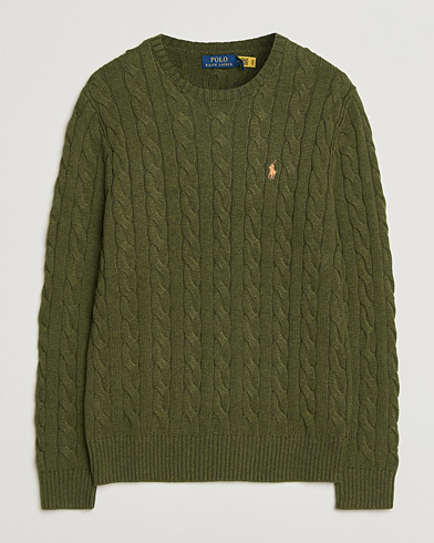 Polo Ralph Lauren Cotton Cable Pullover Garden Trail Heather – Grønn