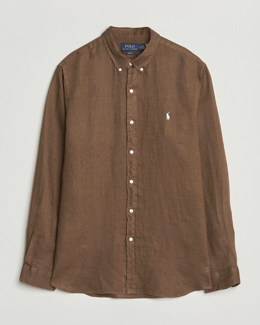 Polo Ralph Lauren Slim Fit Linen Shirt Chestnut – Brun