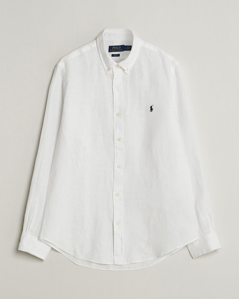 Polo Ralph Lauren Slim Fit Linen Shirt White – Hvit