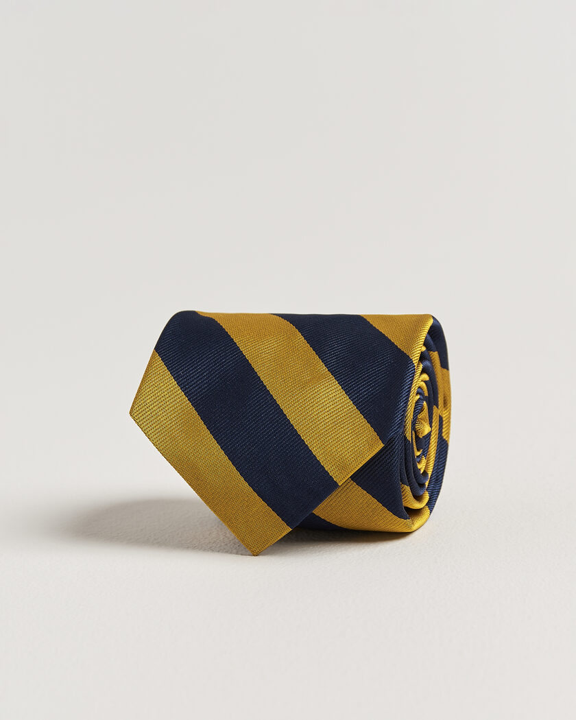 Polo Ralph Lauren Striped Club Tie Navy/Gold – Blå