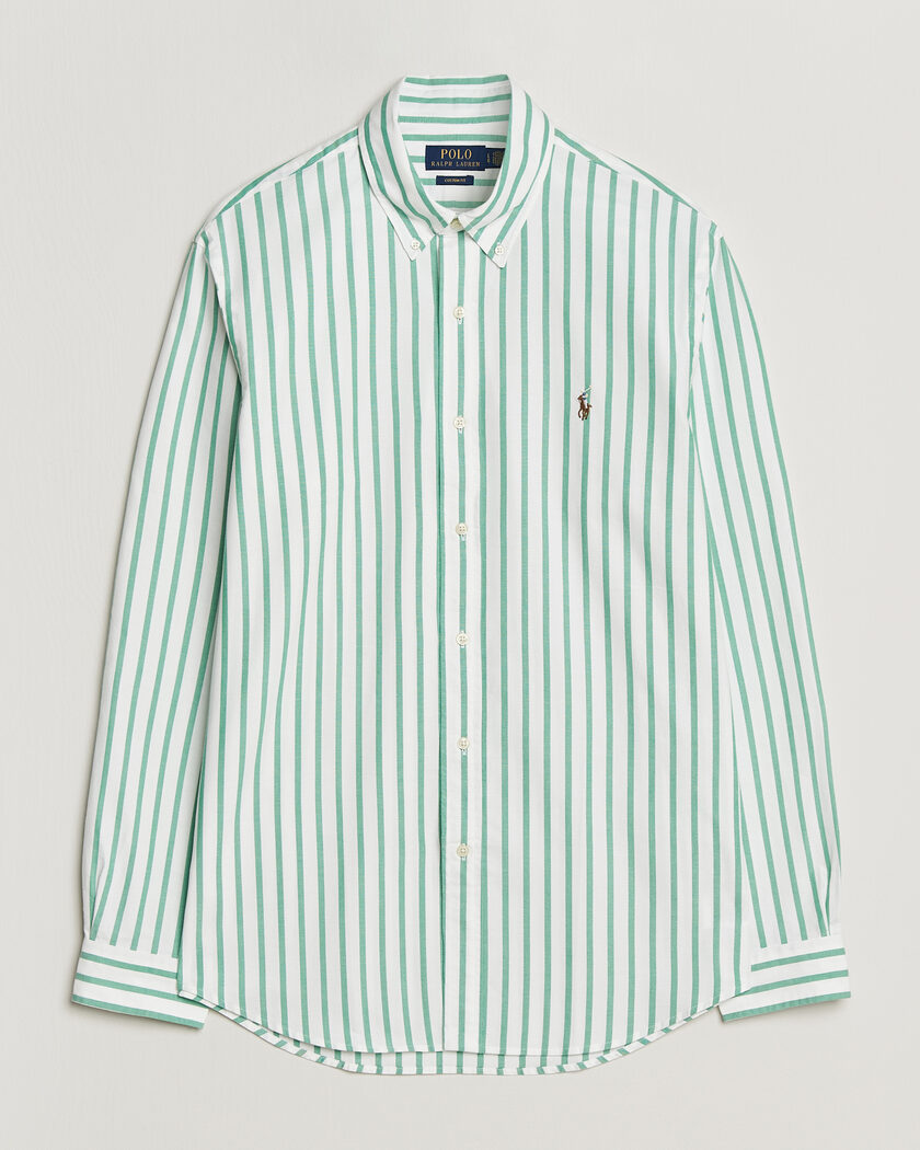 Polo Ralph Lauren Custom Fit Striped Oxford Shirt Green – Grønn