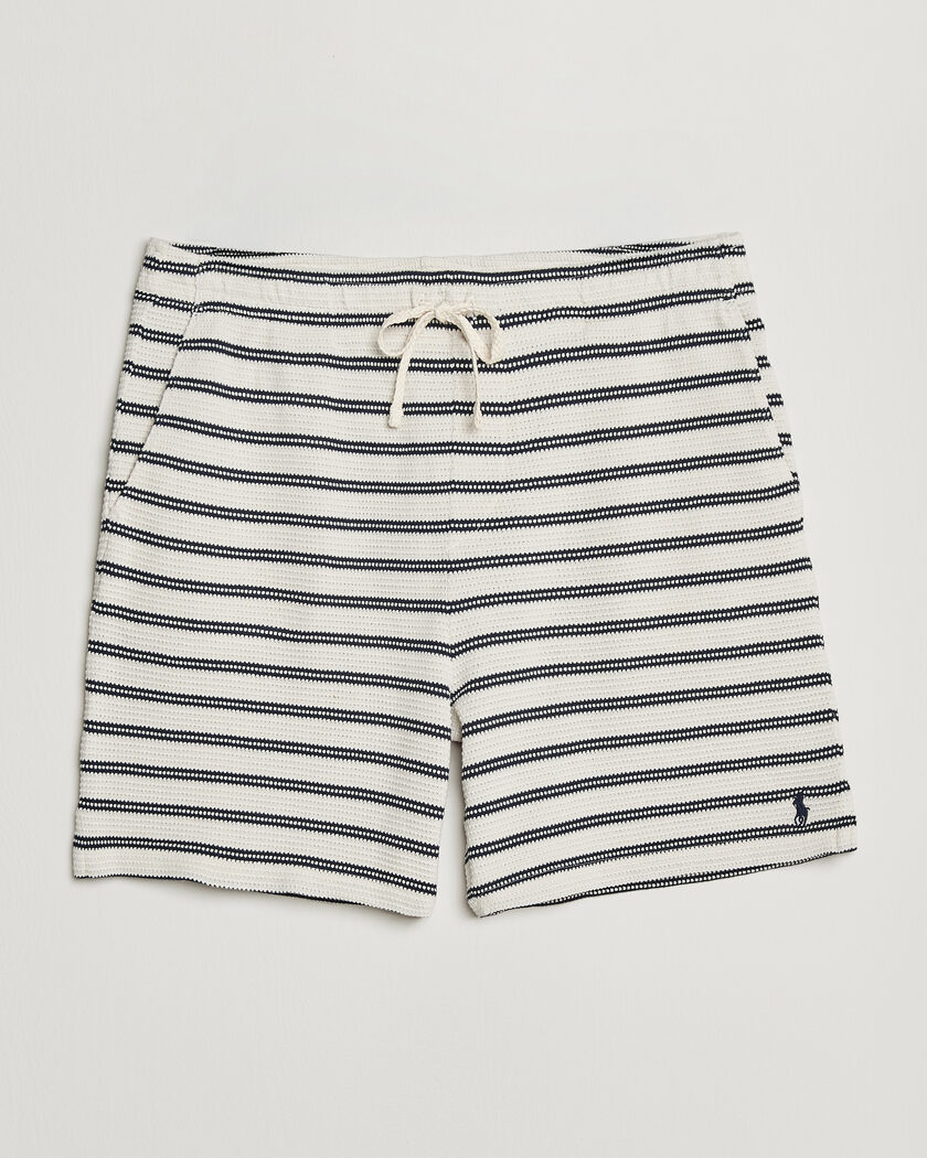 Polo Ralph Lauren Knitted Shorts Pale Cream/Newport Navy – Blå