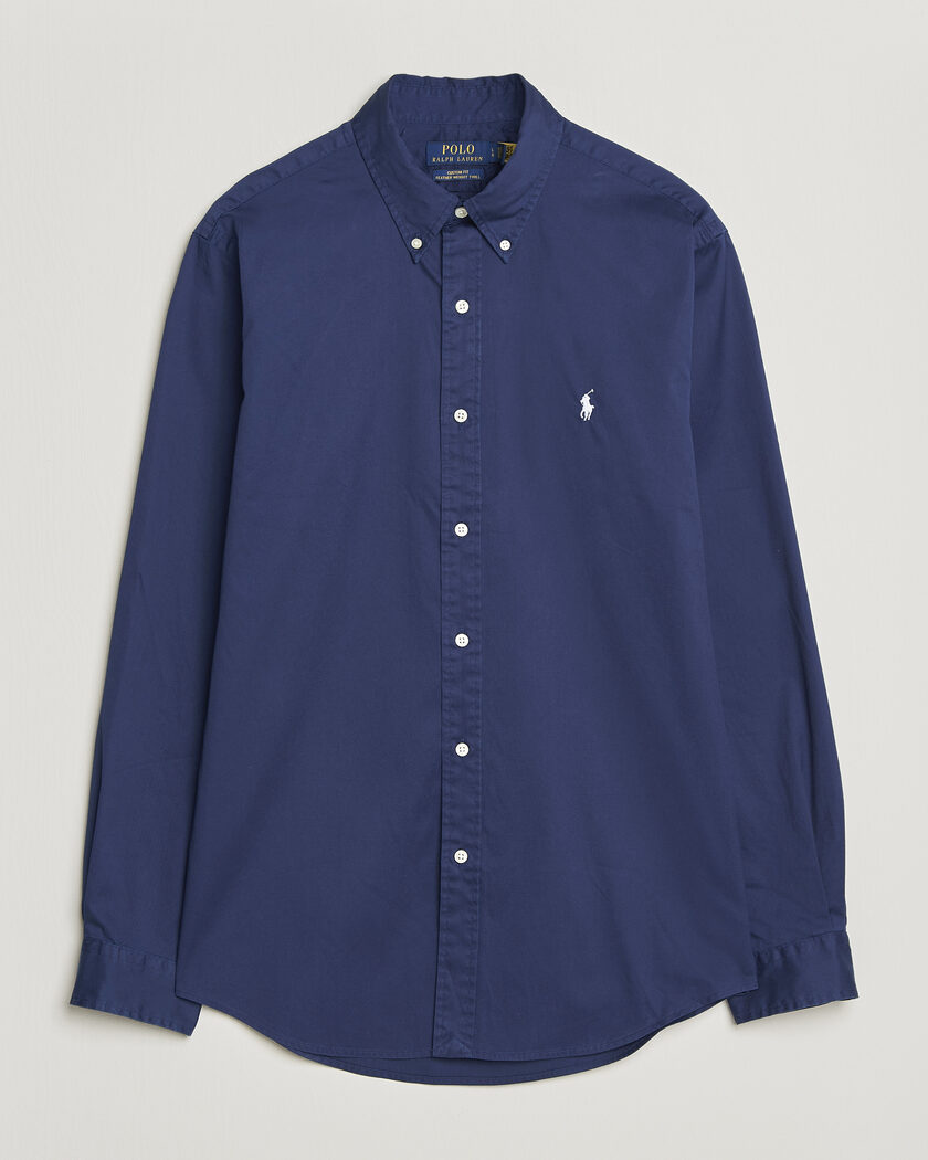 Polo Ralph Lauren Custom Fit Garment Twill Shirt Newport Navy – Blå