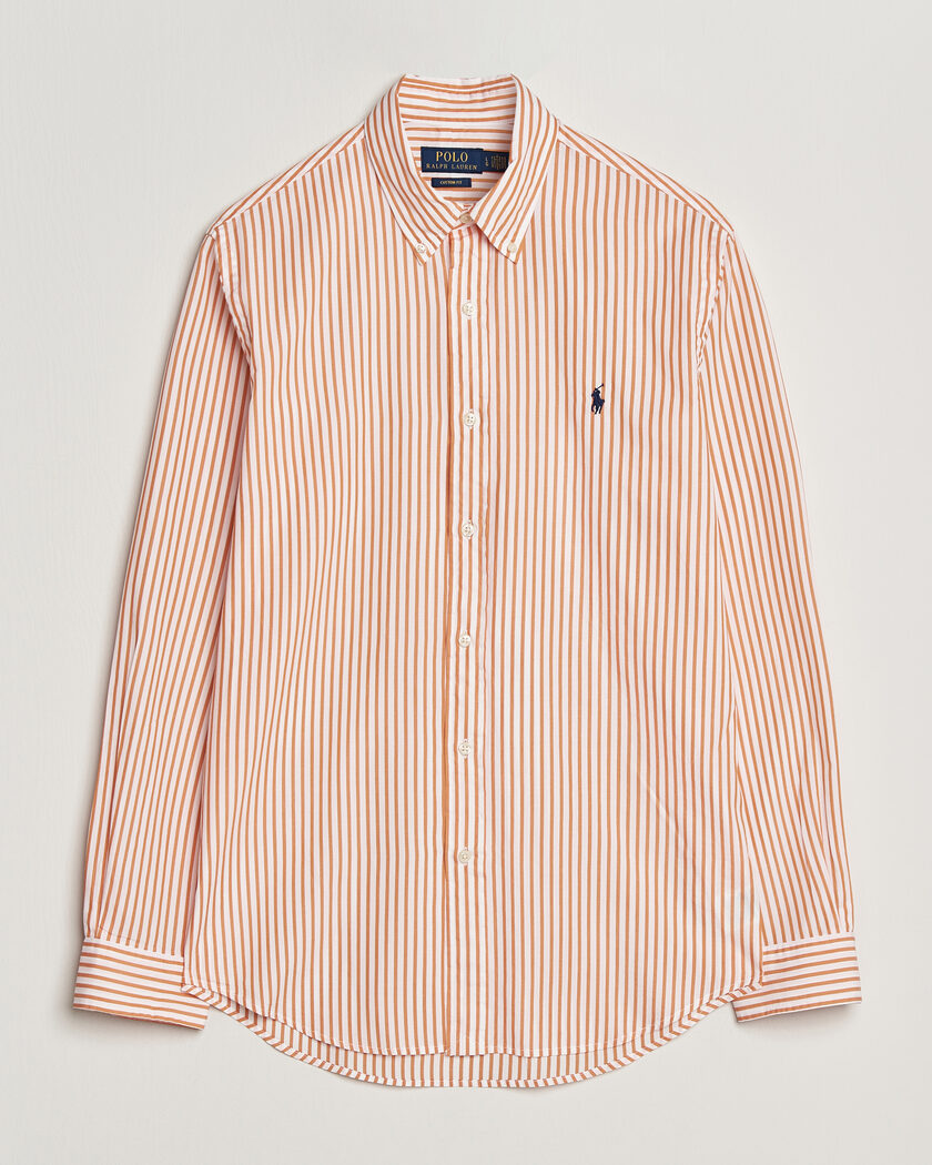 Polo Ralph Lauren Custom Fit Poplin Striped Shirt Kona Orange – Oransje