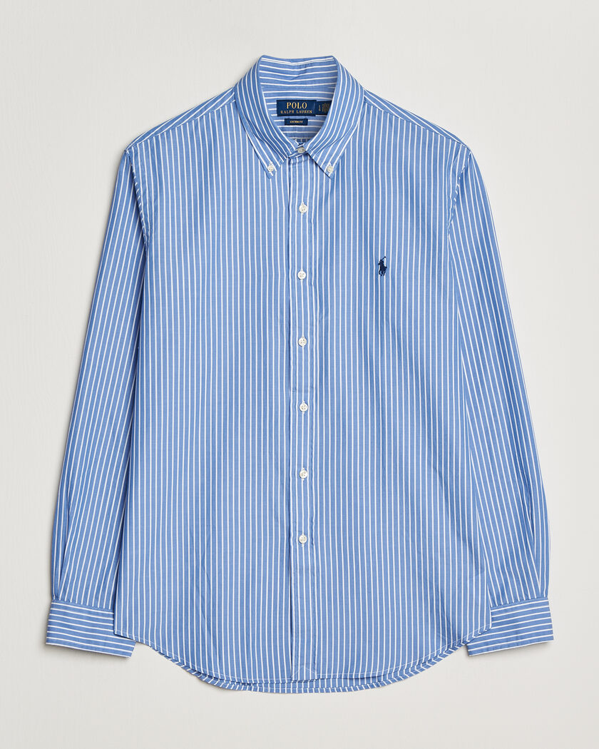 Polo Ralph Lauren Custom Fit Poplin Striped Shirt Medium Blue – Blå