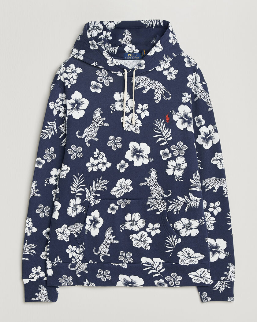 Polo Ralph Lauren Island Terry Hoodie Jaguar Tropical – Blå