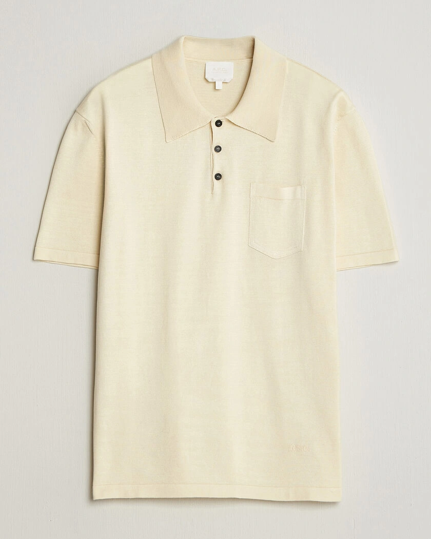 A.P.C. Colin Knitted Polo Ecru – Beige