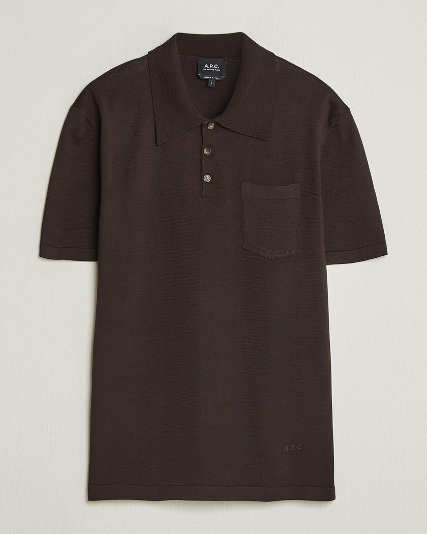 A.P.C. Colin Knitted Polo Brown – Brun