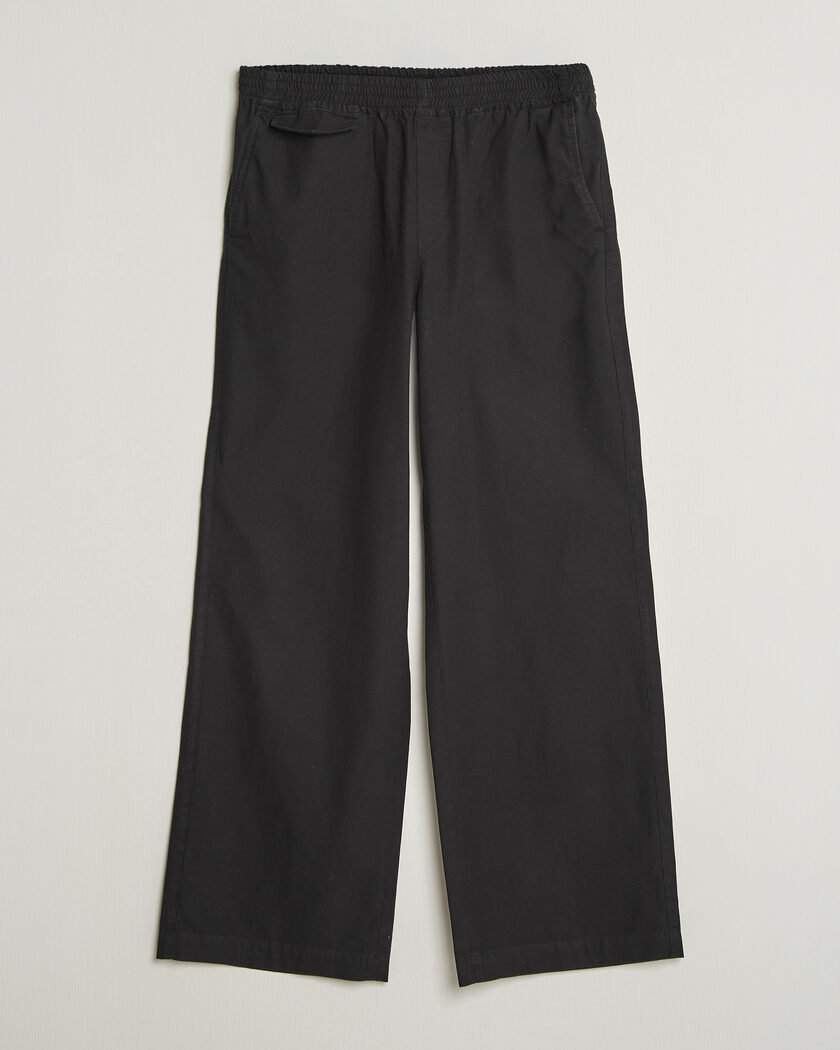 A.P.C. Lou Cotton/Linen Drawstring Trousers Faded Black – Svart