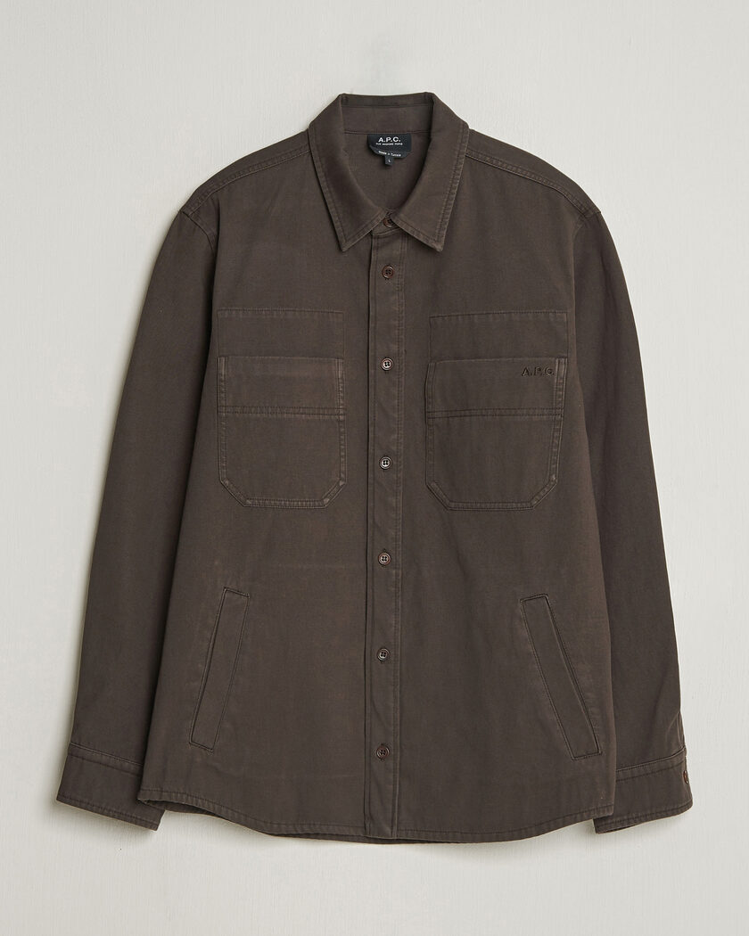 A.P.C. Noah Cotton Overshirt Dark Brown – Brun