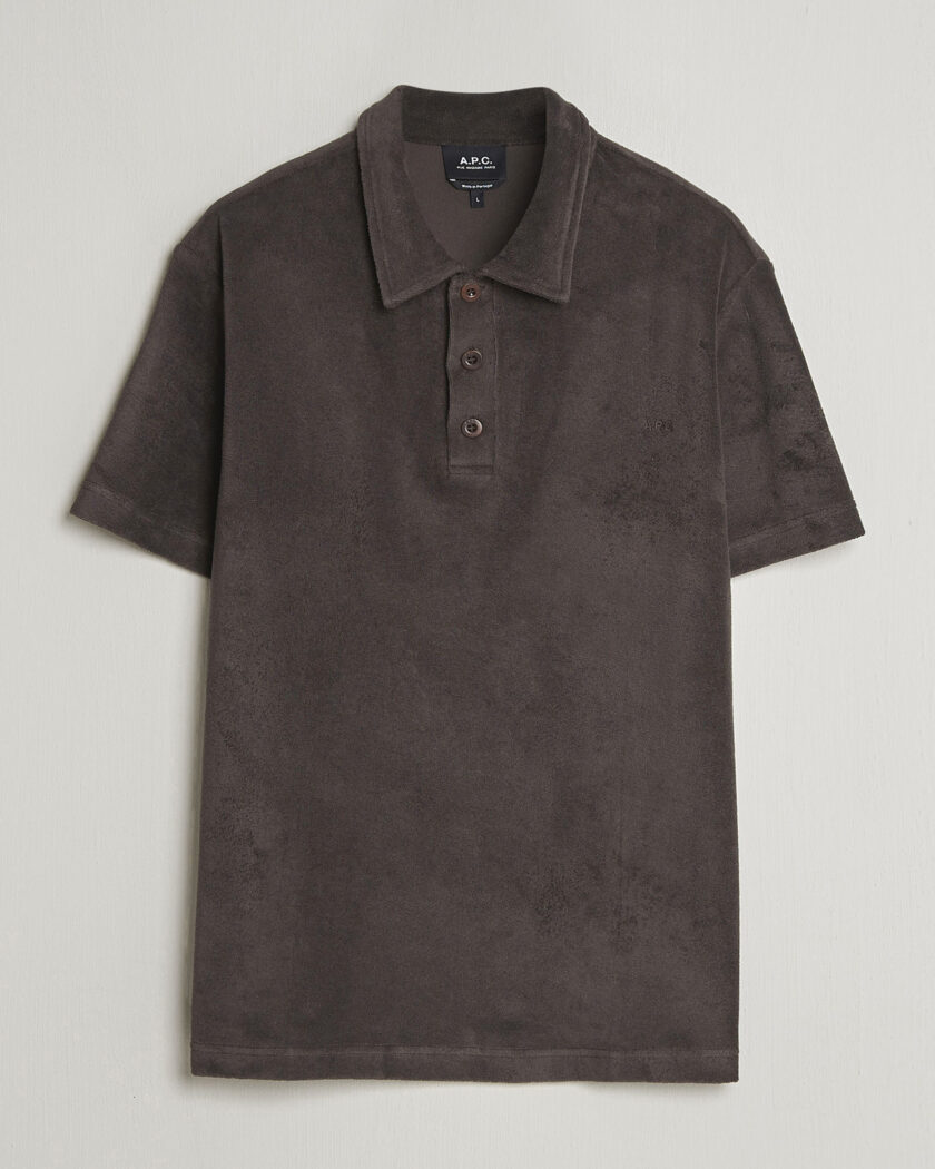A.P.C. Julian Cotton Knitted Polo Brown