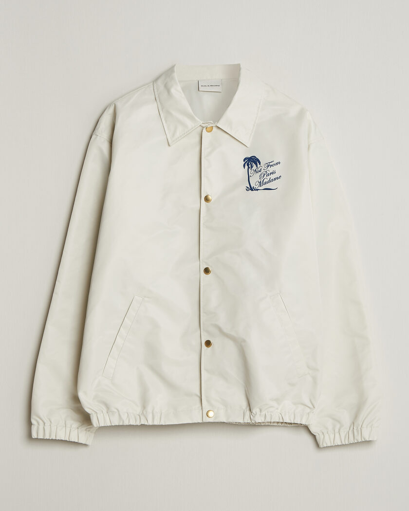 Drôle de Monsieur Palmier Slogan Coach Jacket Off White – Hvit