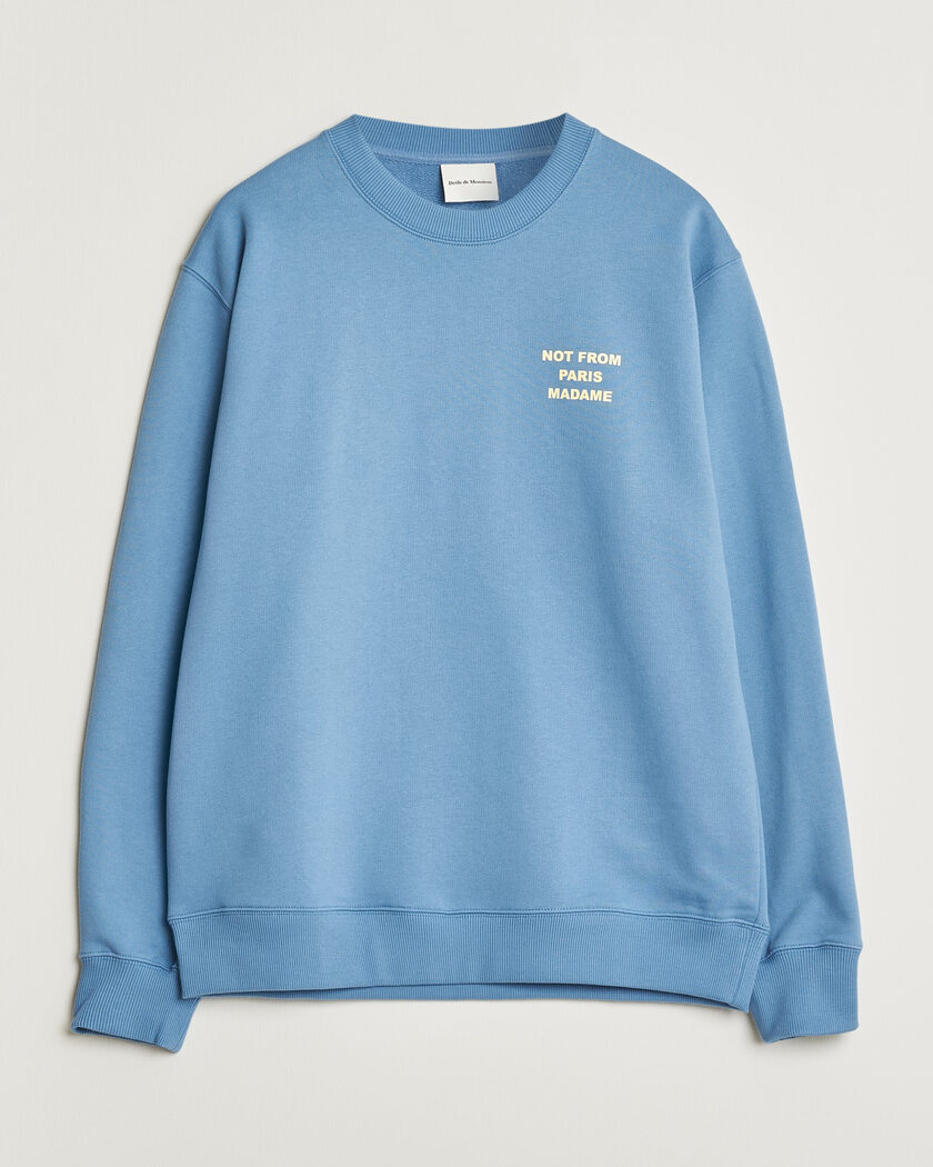 Drôle de Monsieur Slogan Sweatshirt Atlantic Blue – Blå