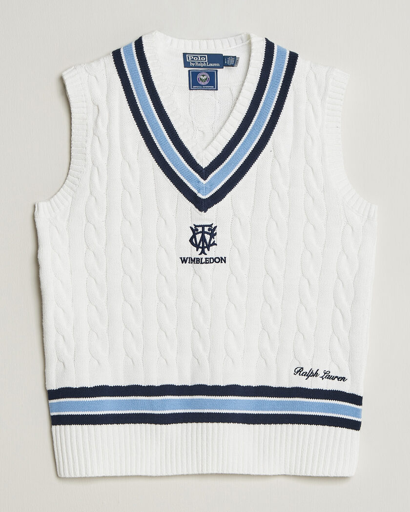 Polo Ralph Lauren Cotton Cable Vest Cream Combo – Hvit