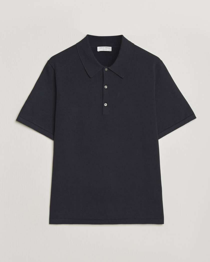 Tiger of Sweden Erros Cotton Knitted Polo Light Ink – Blå