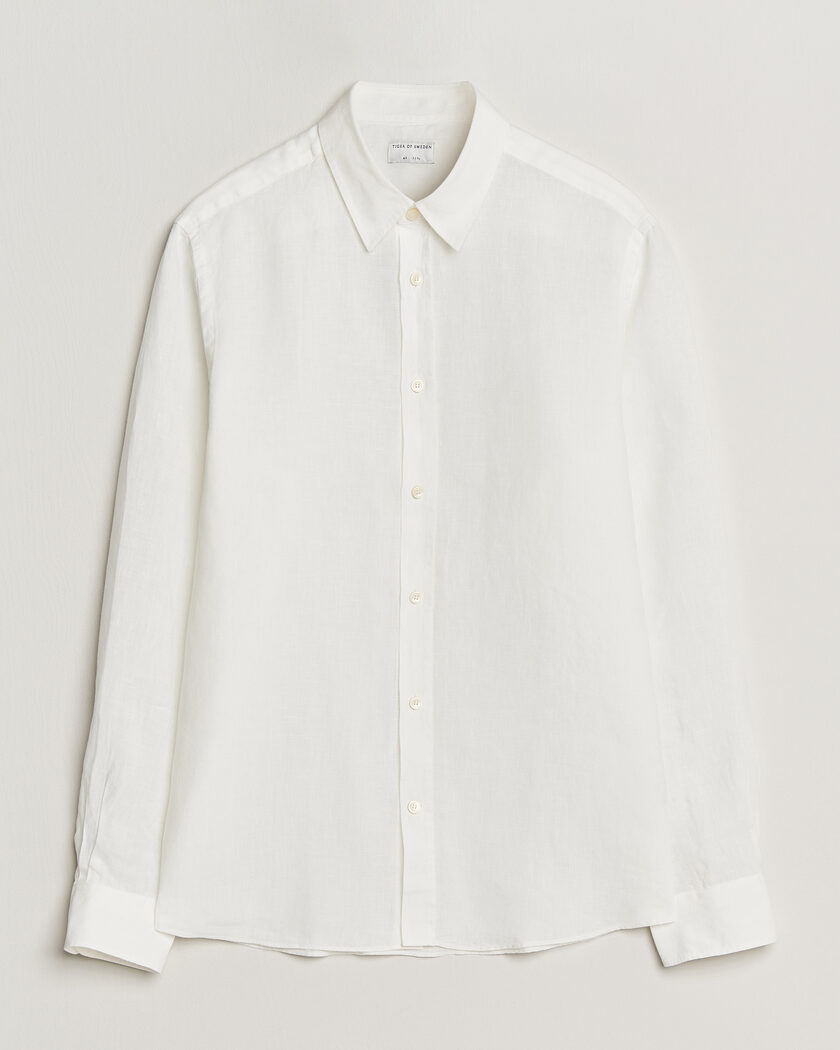 Tiger of Sweden Spenser Linen Shirt Off White – Hvit