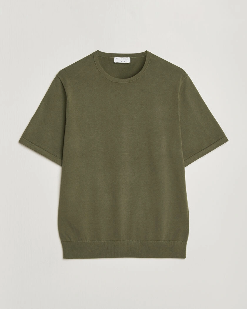 Tiger of Sweden Connor Cotton Knitted T-Shirt Kalamata Green – Grønn