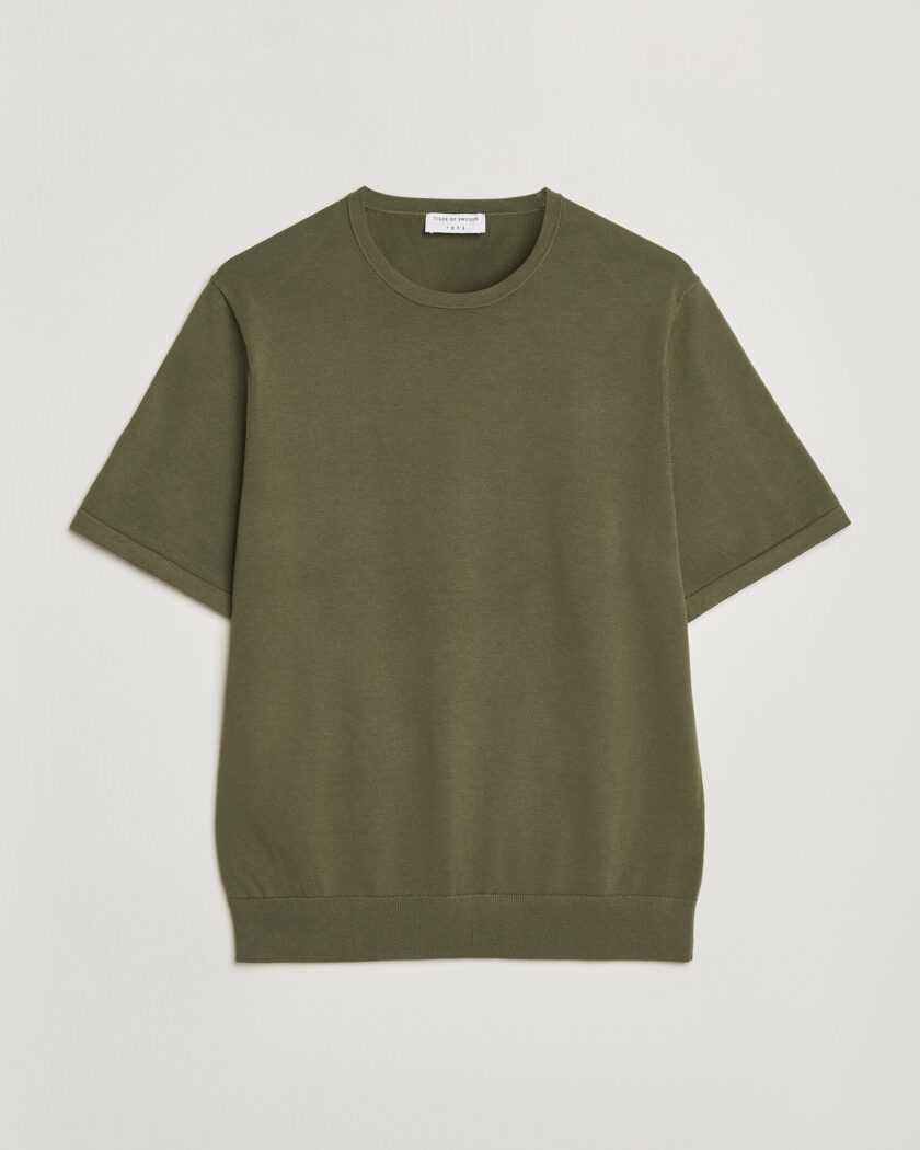 Tiger of Sweden Connor Cotton Knitted T-Shirt Kalamata Green – Grønn