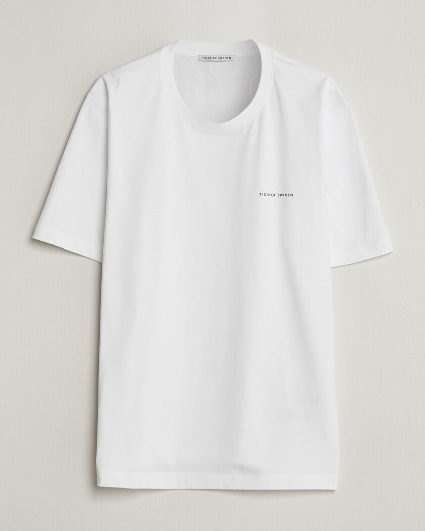 Tiger of Sweden Pro Cotton Logo T-Shirt Pure White – Hvit