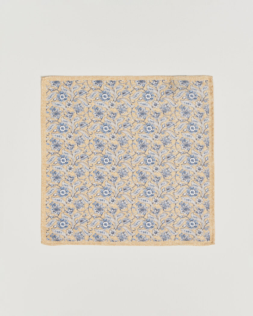 Amanda Christensen Silk Oxford Large Flower Pocket Square Yellow – Gul