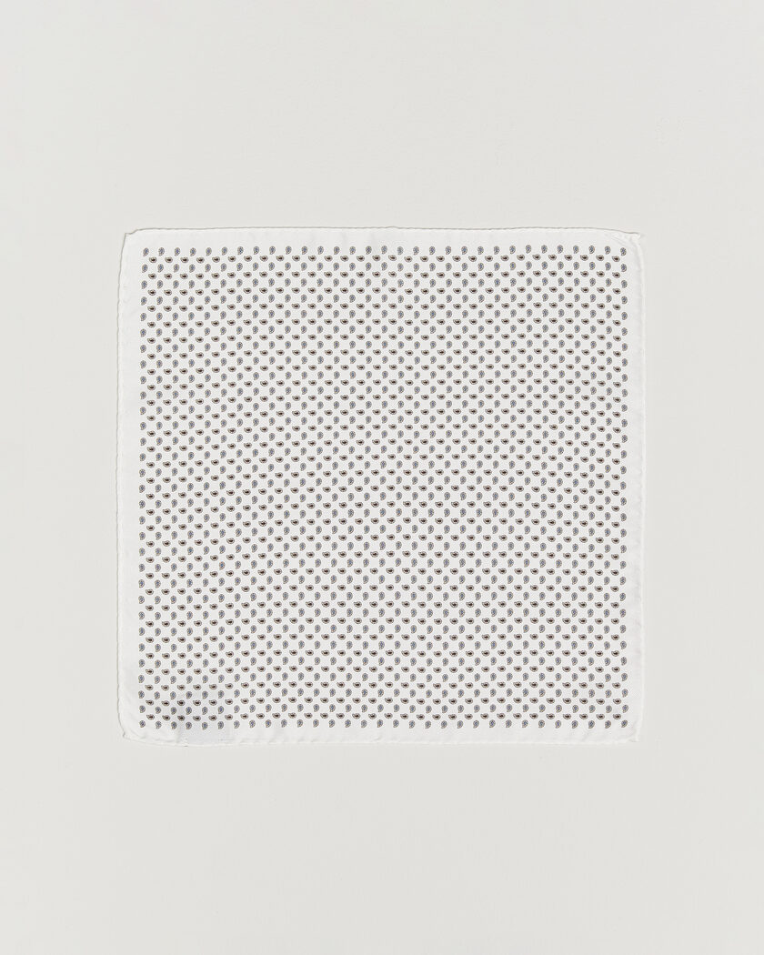 Amanda Christensen Silk Oxford Pocket Square White – Hvit