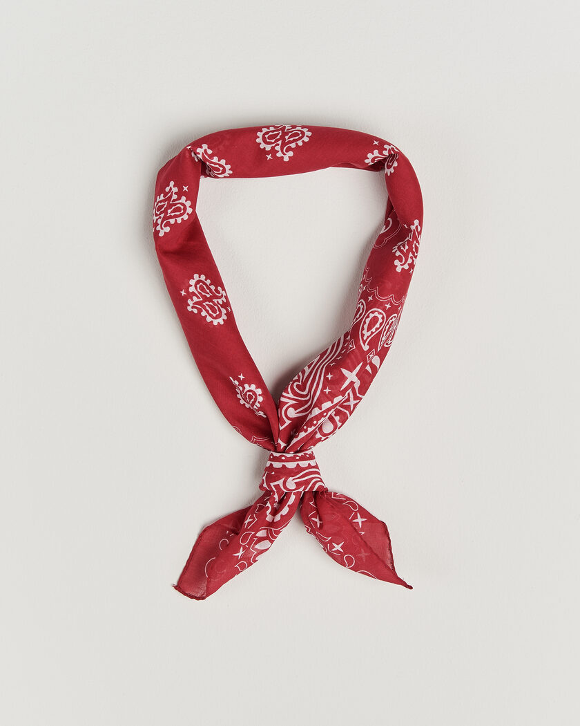 Amanda Christensen Cotton Voilé Paisley Bandana Red – Rød