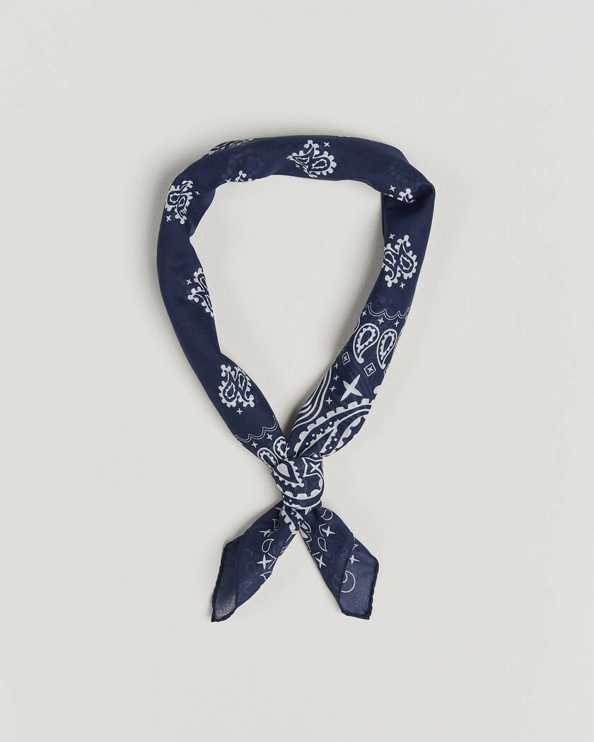 Amanda Christensen Cotton Voilé Paisley Bandana Navy – Blå