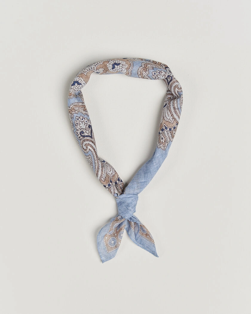 Amanda Christensen Cotton Voilé Large Paisley Bandana Blue – Blå