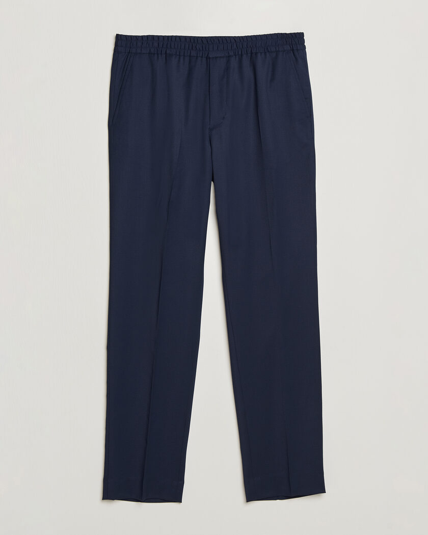 Filippa K Theo Relaxed Wool Trousers Ink Navy – Blå