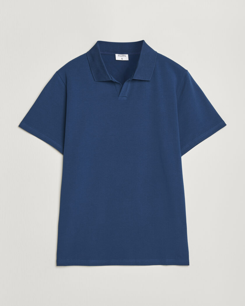 Filippa K Soft Lycra Polo T-Shirt Night Teal – Blå