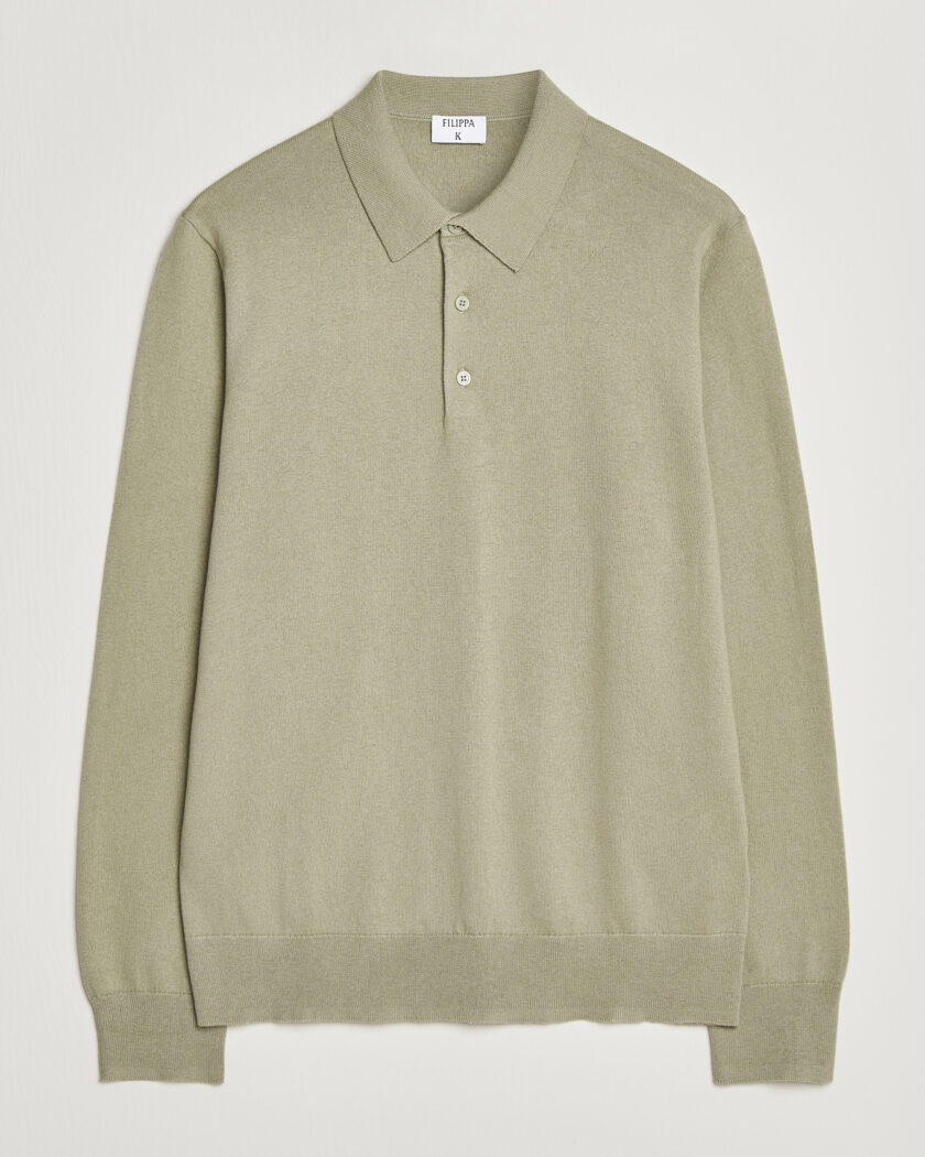 Filippa K Knitted Polo Shirt Light Green – Grønn