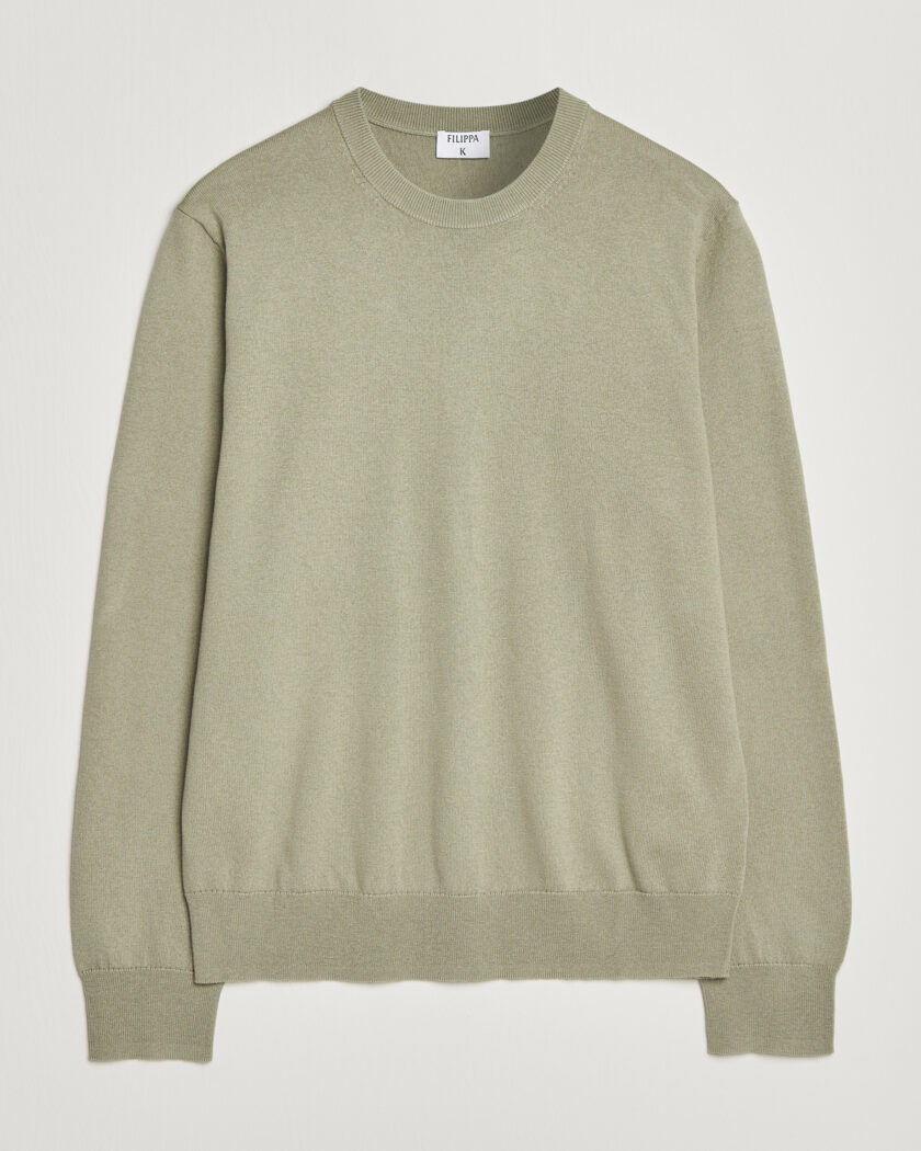 Filippa K Cotton Merino Knitted Sweater Light Green – Grønn
