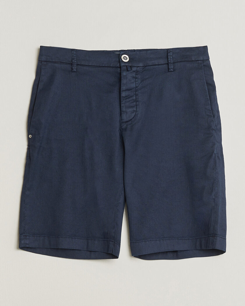 Jacob Cohën George Stretch Linen Shorts Navy – Blå