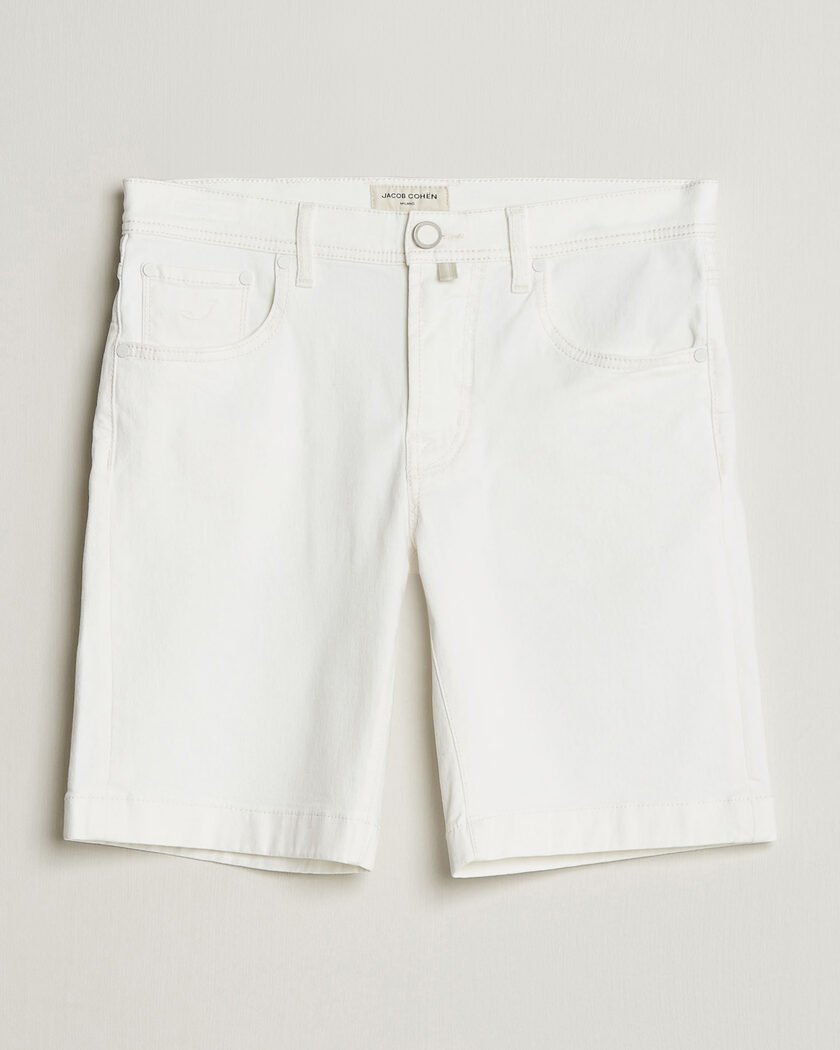 Jacob Cohën Nicolas Bull Stretch Denim Shorts White – Hvit