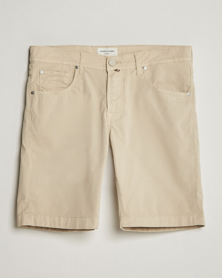 Jacob Cohën Nicolas Cotton Gabardine Shorts Beige – Beige
