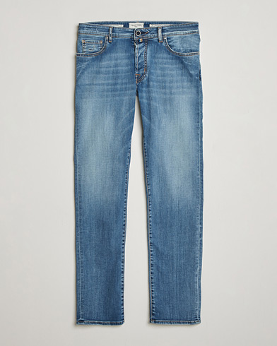 Jacob Cohën Bard Slim Fit Stretch Porsche Patch Jeans Mid Blue – Blå