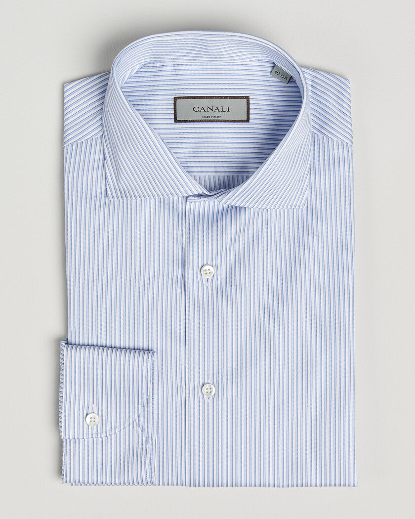 Canali Slim Fit Impeccabile Shirt Blue Stripe – Blå