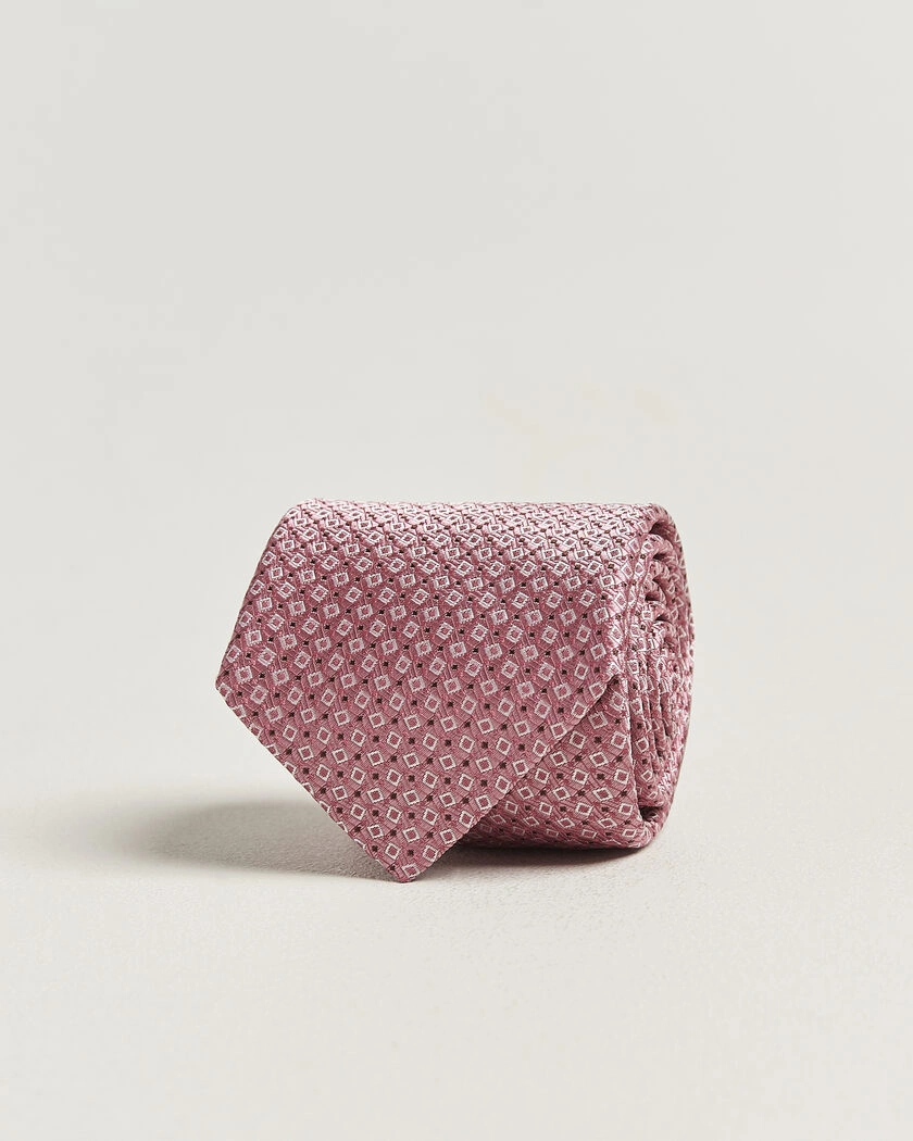 Canali Micro Structure Silk Tie Pink – Rosa