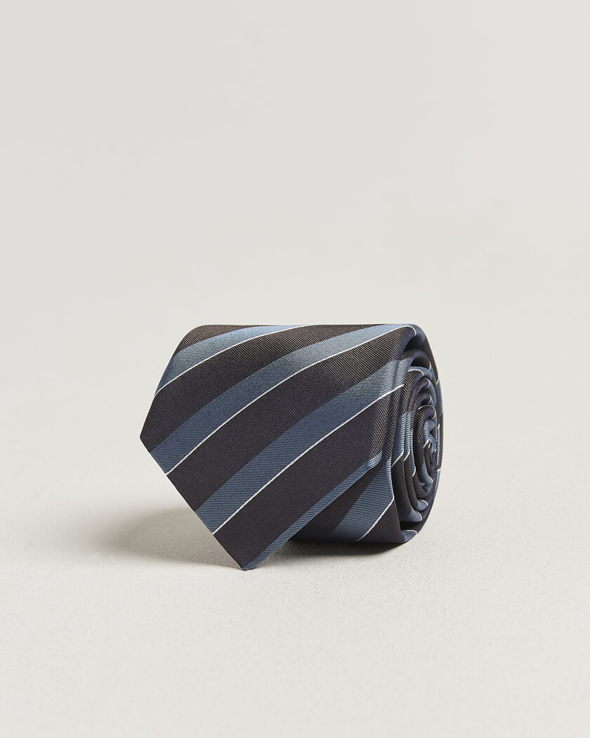 Canali Regimental Stripe Silk Tie Brown/Blue – Brun