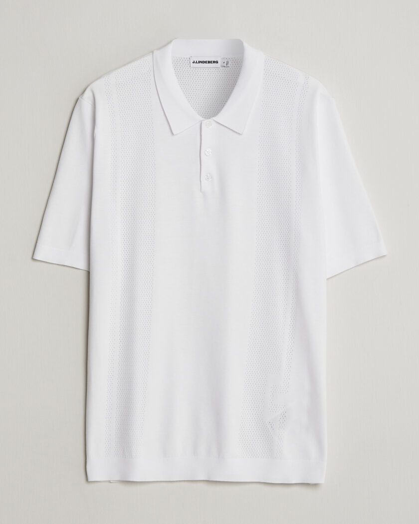 J.Lindeberg Reymond Knit Polo White – Hvit