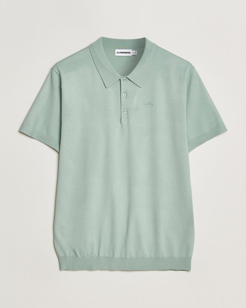 J.Lindeberg Ridge Knitted Polo Jadeite – Grønn