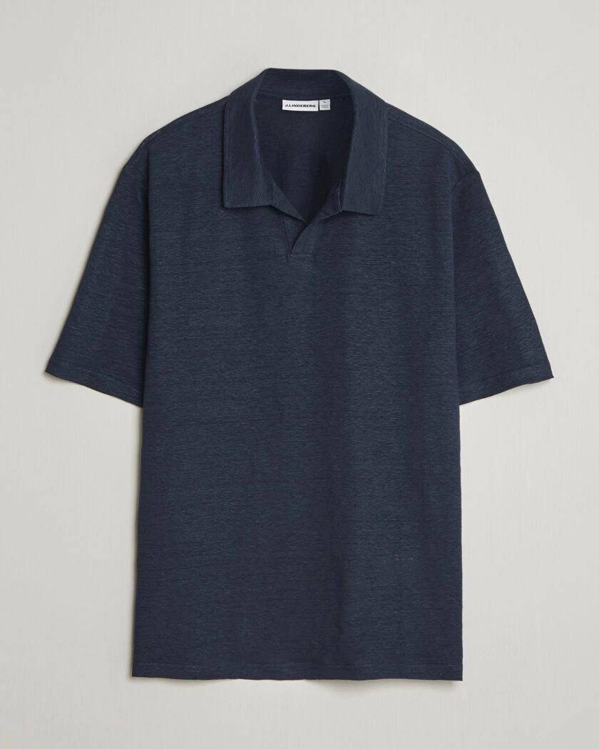 J.Lindeberg Roy Linen Polo JL Navy – Blå