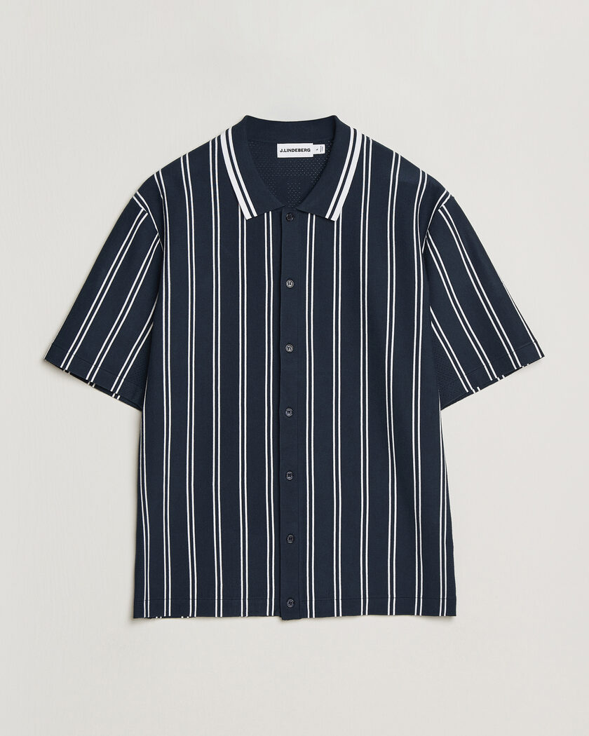  J.Lindeberg Rue Knit Short Sleeve Shirt JL Navy – Blå