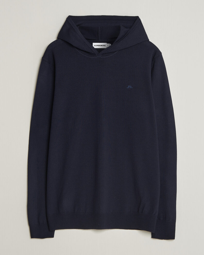 J.Lindeberg Karl Merino Hoodie JL Navy – Blå