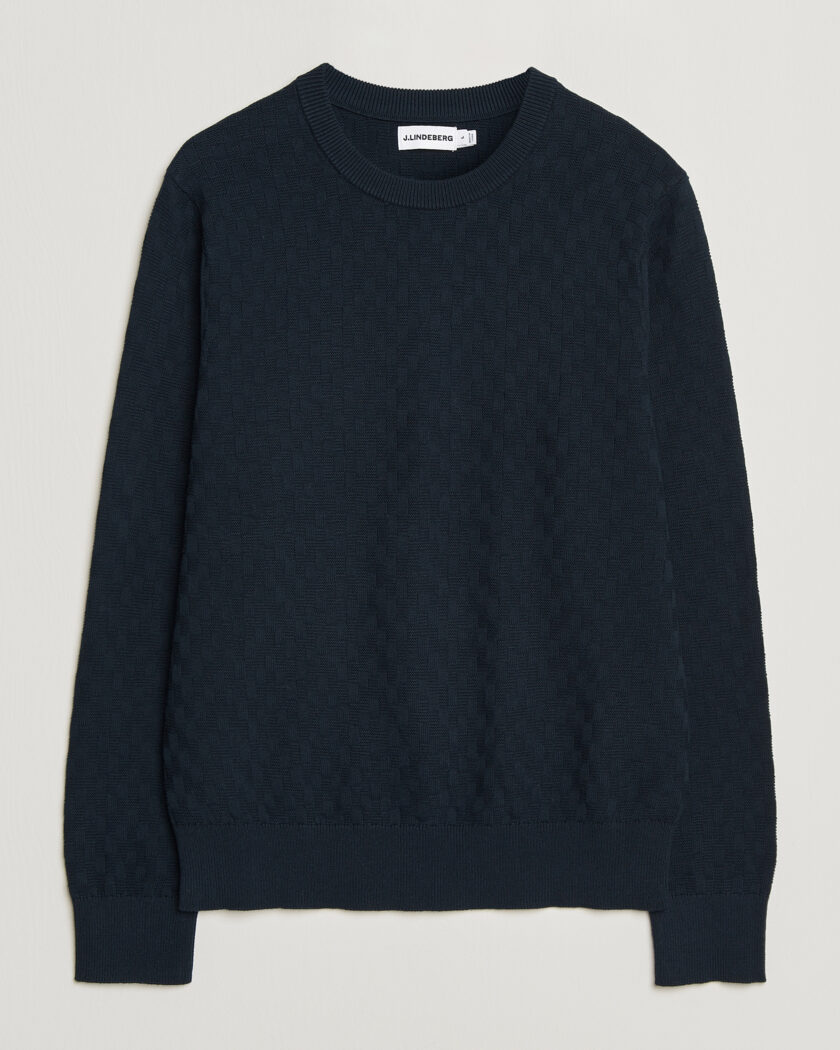 J.Lindeberg Arthur Knit Cotton Sweater JL Navy – Blå