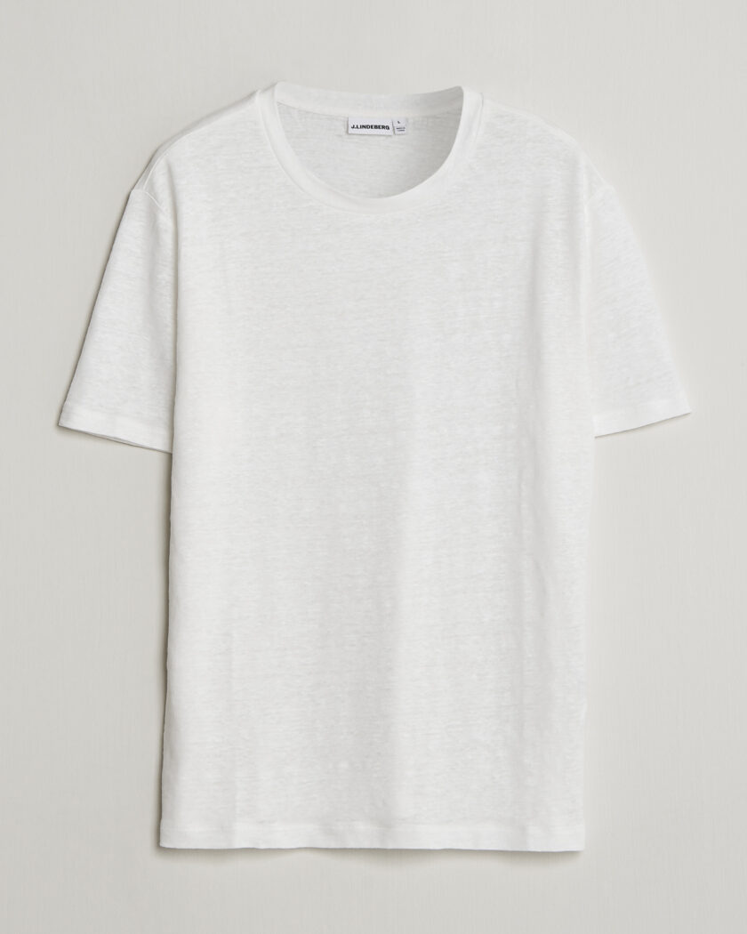 J.Lindeberg Coma Linen T-Shirt White – Hvit