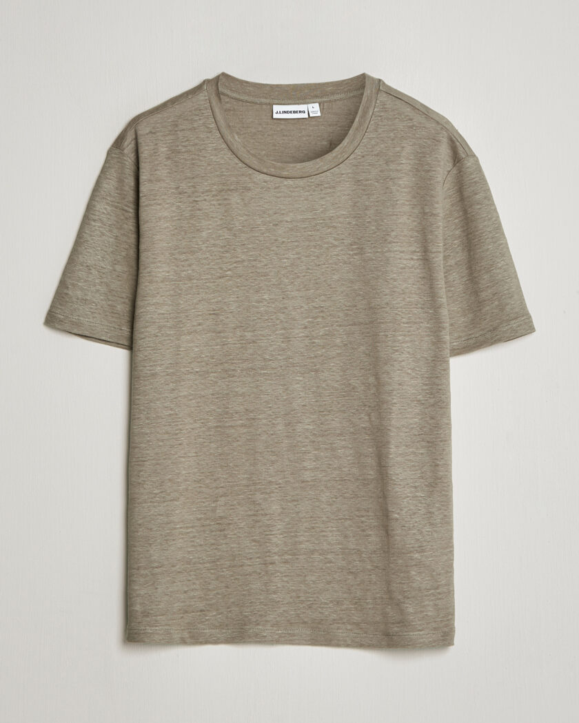 J.Lindeberg Coma Linen T-Shirt Brindle – Grønn