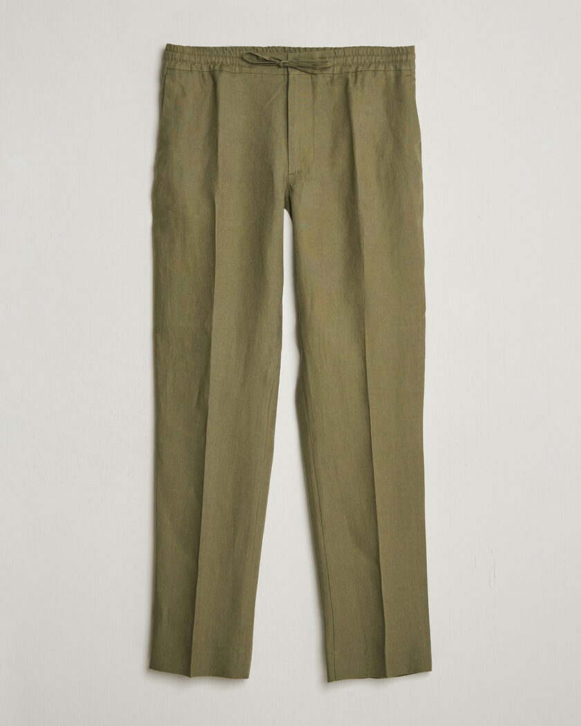 J.Lindeberg Soren Drape Linen Pants Kalamata – Grønn