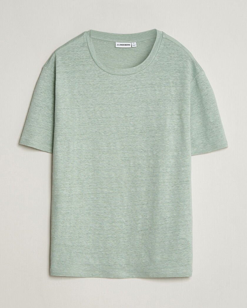 J.Lindeberg Coma Linen T-Shirt Jadeite – Grønn