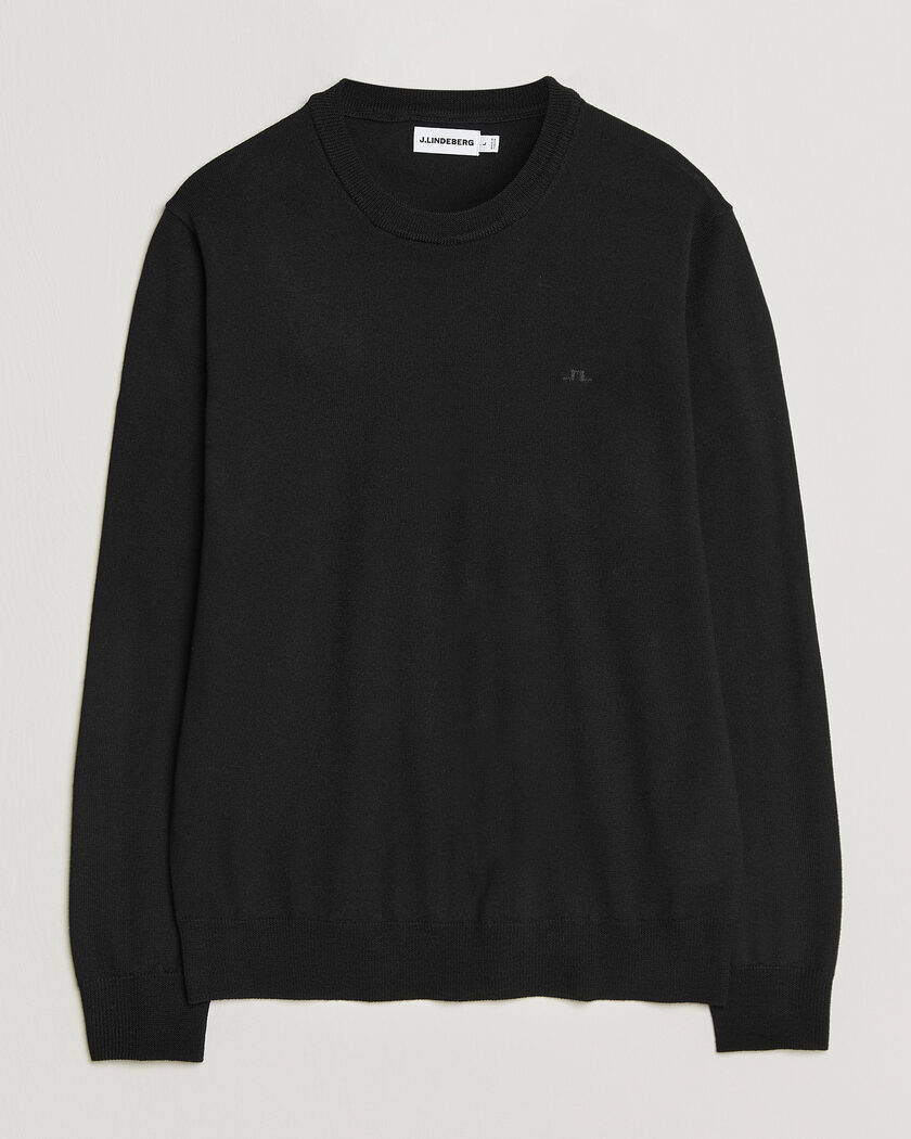 J.Lindeberg Keane Merino Crew Neck Pullover Black – Svart